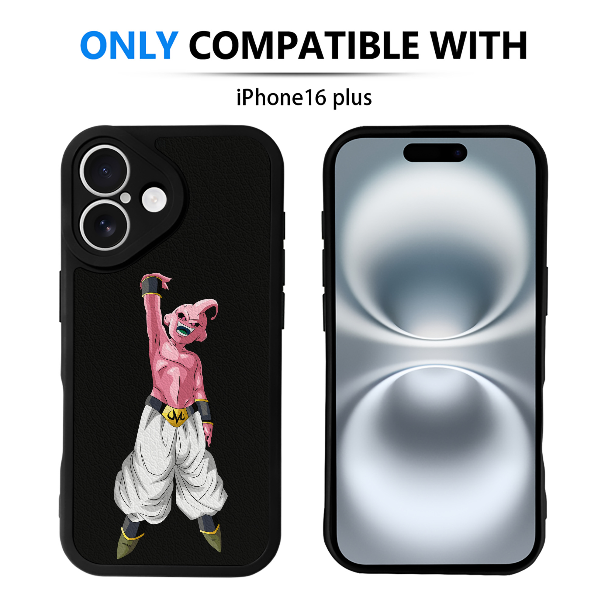 （画像用） ドラゴンボール 魔人ブウ DRAGON BALL Majin Buu 【iPhone 16シリーズ対応】シリコンスマホケース（レザー調） 材質：シリコン
